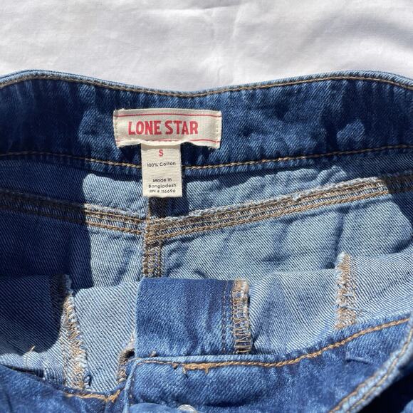 Lone Star Denim Crop Top Skirt Set Womens Small Blue Shorts 2 Piece Outfit - Picture 6 of 8